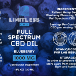 Limitless Blueberry Flavor 1000mg CBD Full Spectrum Oil Tincture 1oz