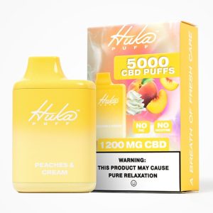 Huka Puff CBD 1200MG Disposable - 5000 Puffs Peaches & Cream
